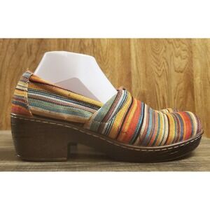 BOC Born Concept Nadiyya Striped Fabric Clogs Womens Size 11